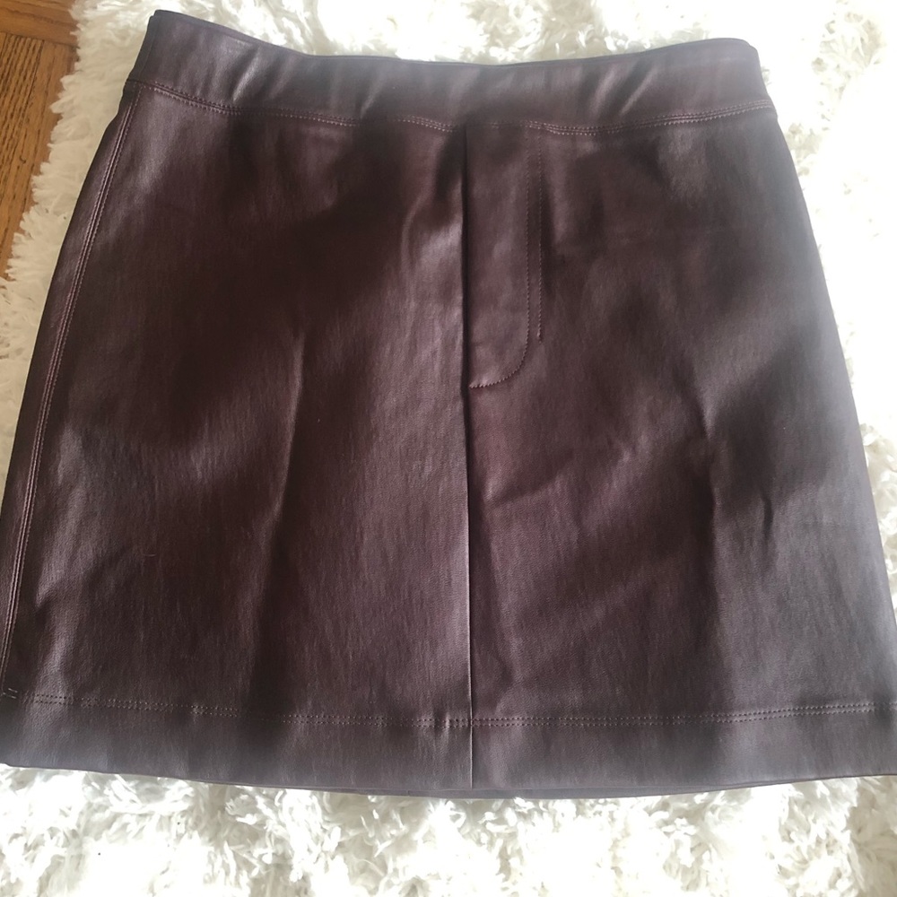 Helmet Lang Burgundy Leather skirt xs 0 like new